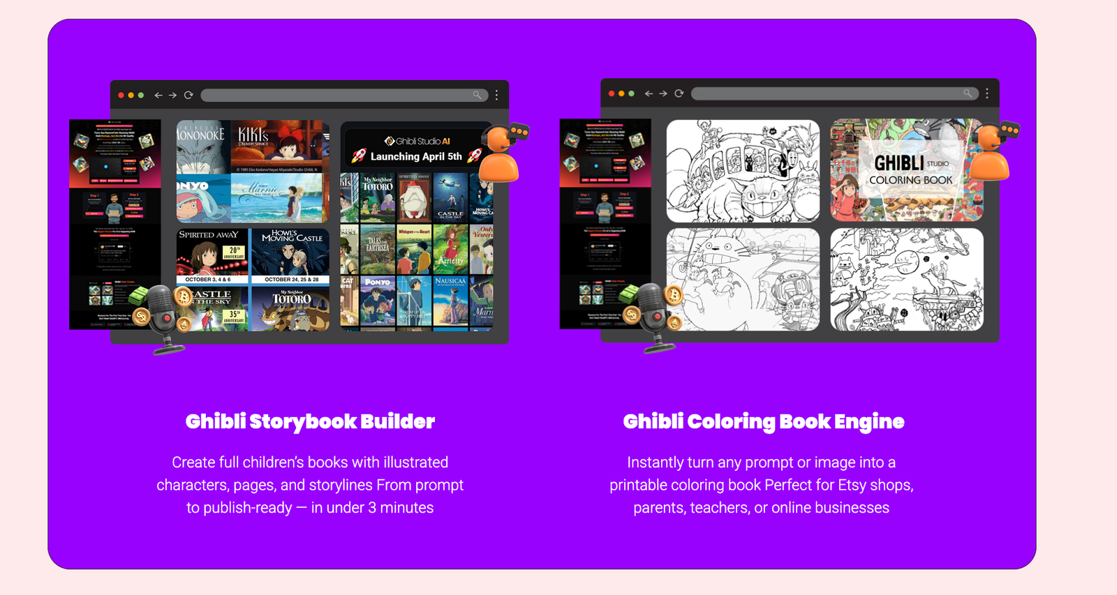 Ghibli Storybook Builder and Coloring Book Engine