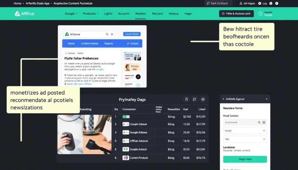 AI-powered content website generating passive income through various monetization methods