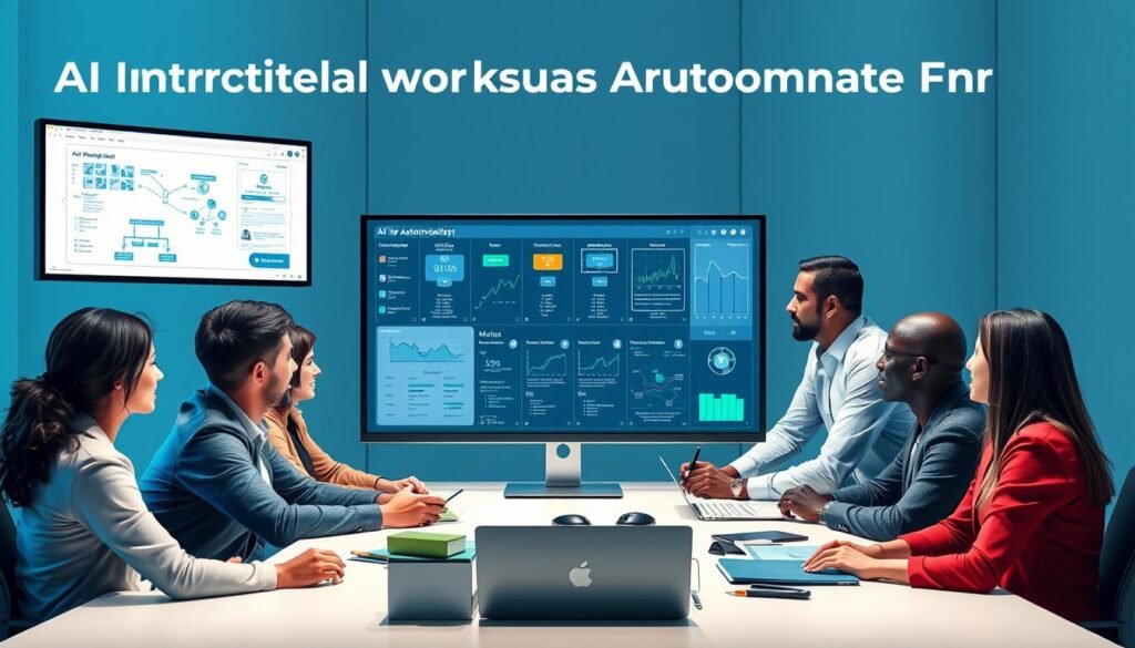 Business team implementing AI workflow automation successfully