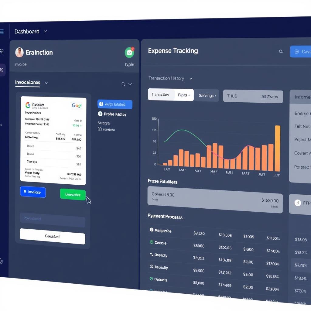 Financial automation tools managing invoices and expenses