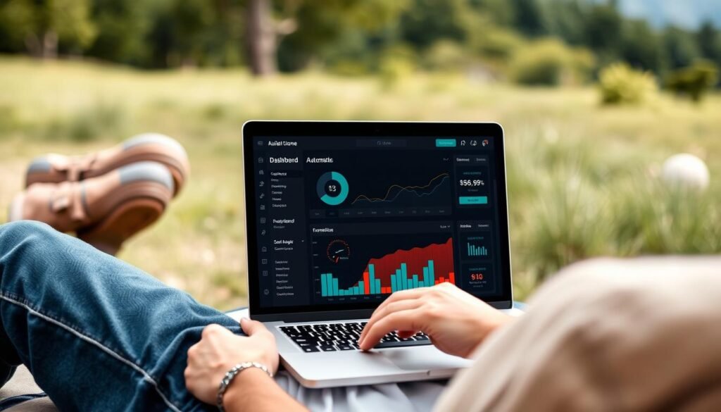 Person relaxing while their automated side hustle generates income