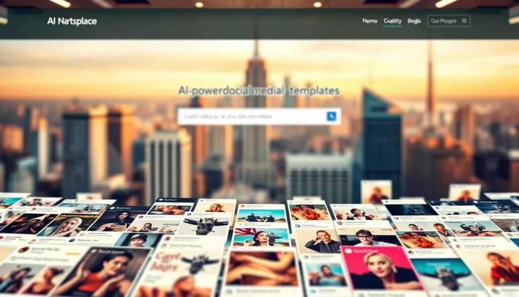 AI social media templates marketplace