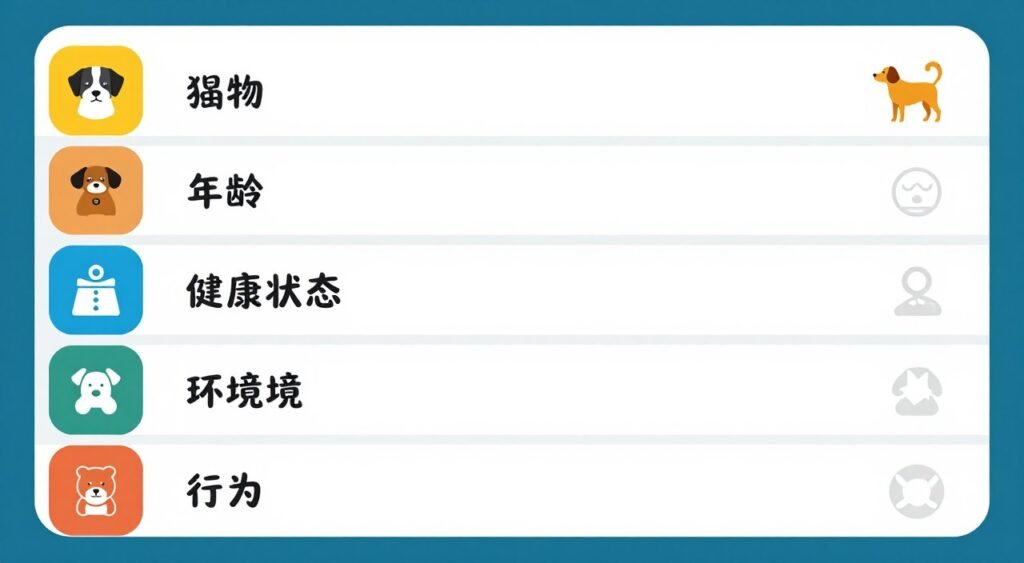 Checklist or infographic showing key information to include in AI pet care prompts