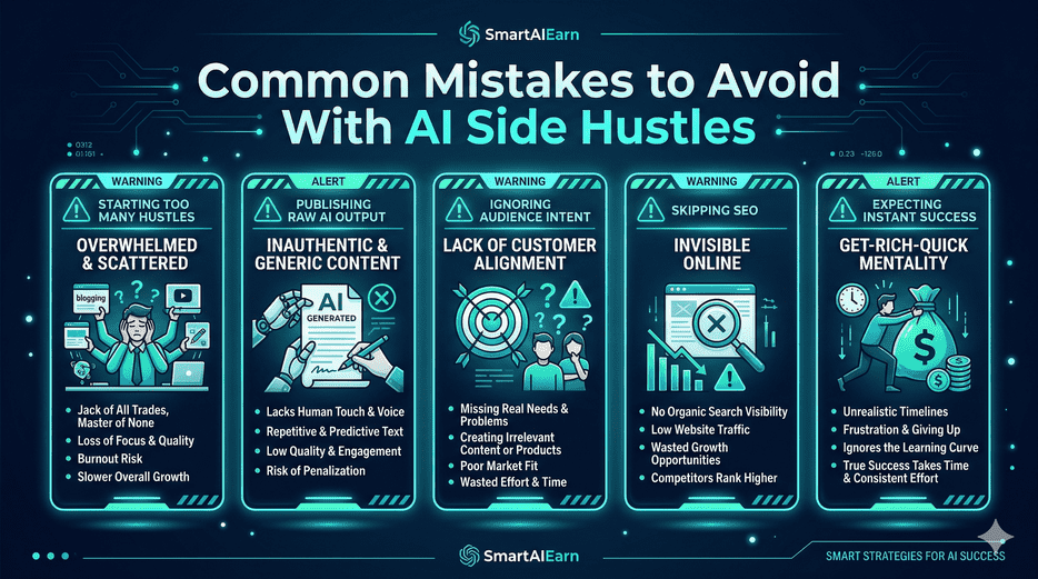 Common Mistakes to Avoid With AI Side Hustles