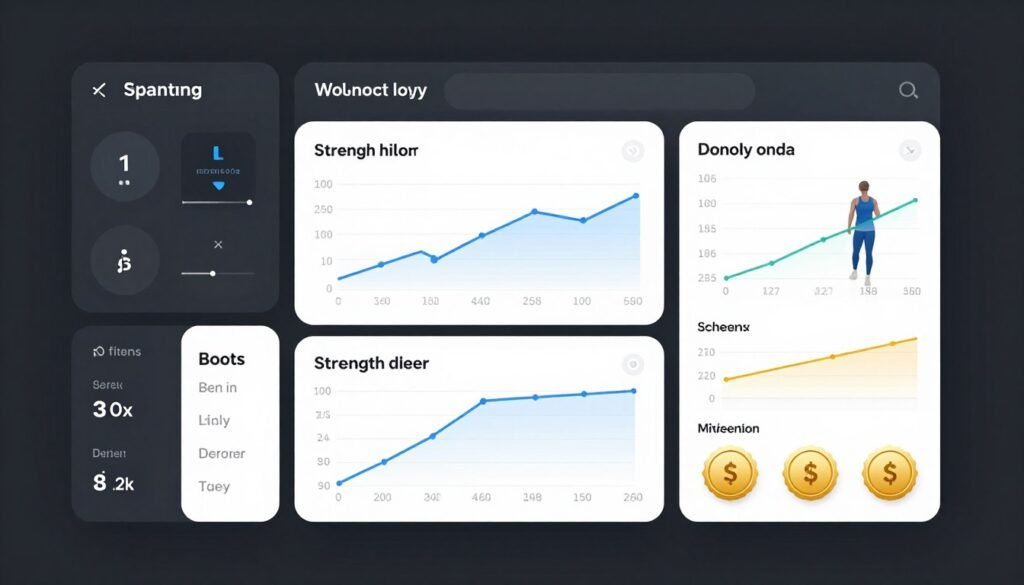 Fitness performance dashboard with comprehensive tracking metrics