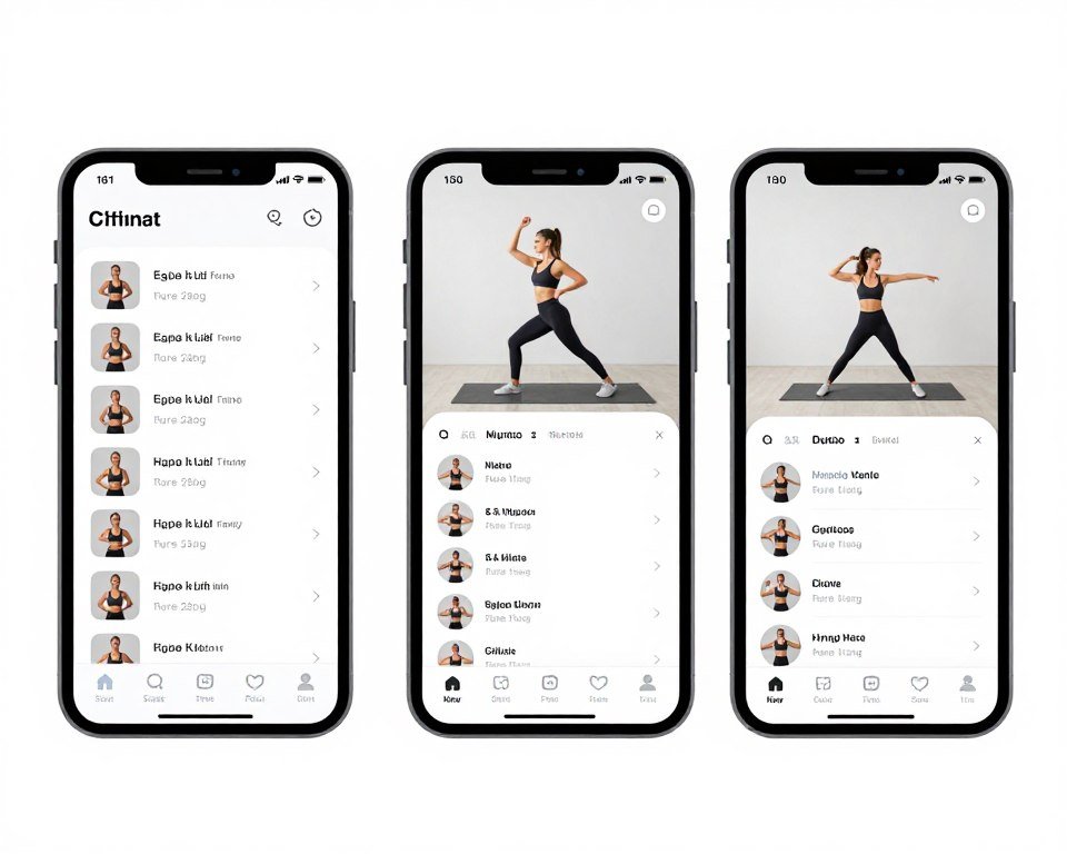 Multiple AI fitness apps displayed on smartphones