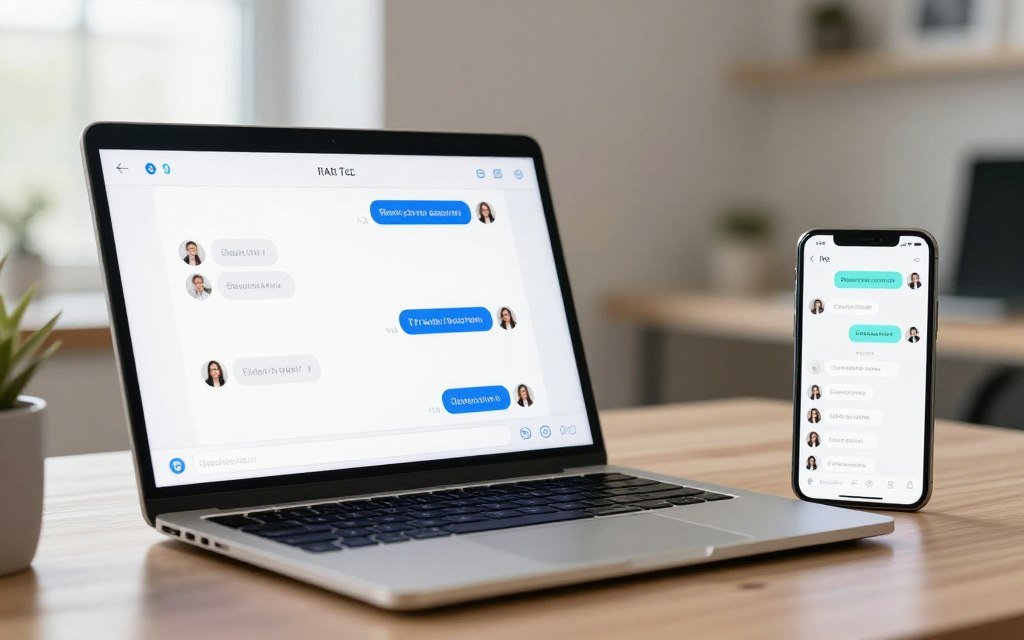 Multiple AI platform interfaces displayed on computer and mobile devices