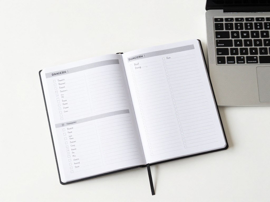 Organized digital files or notebook showing pet care prompt templates